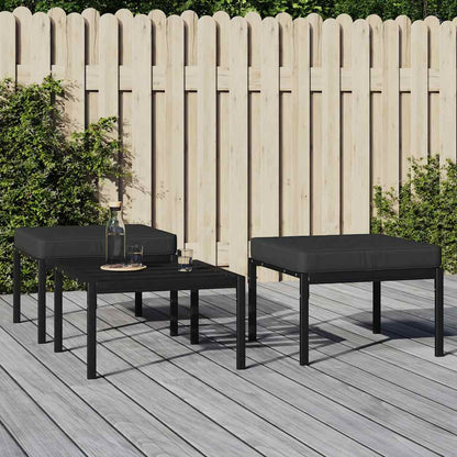 Poggiapiedi Giardino con Cuscini Grigi 2pz 60x60x35 cm Acciaio | homemem39