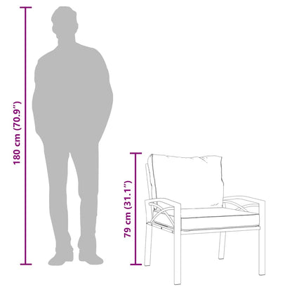 Sedie da Giardino con Cuscini Sabbia 2pz 68x76x79 cm Acciaio - homemem39