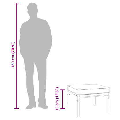 Poggiapiedi Giardino con Cuscini Sabbia 2pz 60x60x35 cm Acciaio - homemem39