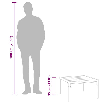 Tavolino da Giardino Nero 60x60x35 cm Acciaio - homemem39