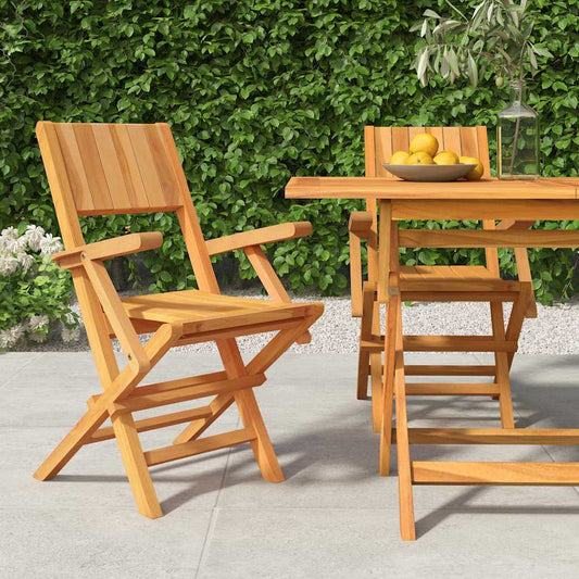 Sedie da Giardino Pieghevoli 2pz 55x61x90cm Legno Massello Teak