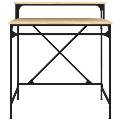 Scrivania Rovere Sonoma 80x50x90 cm Legno Multistrato e Ferro