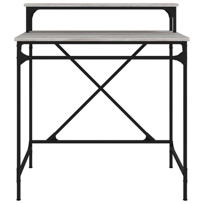 Scrivania Grigio Sonoma 80x50x90 cm Legno Multistrato e Ferro