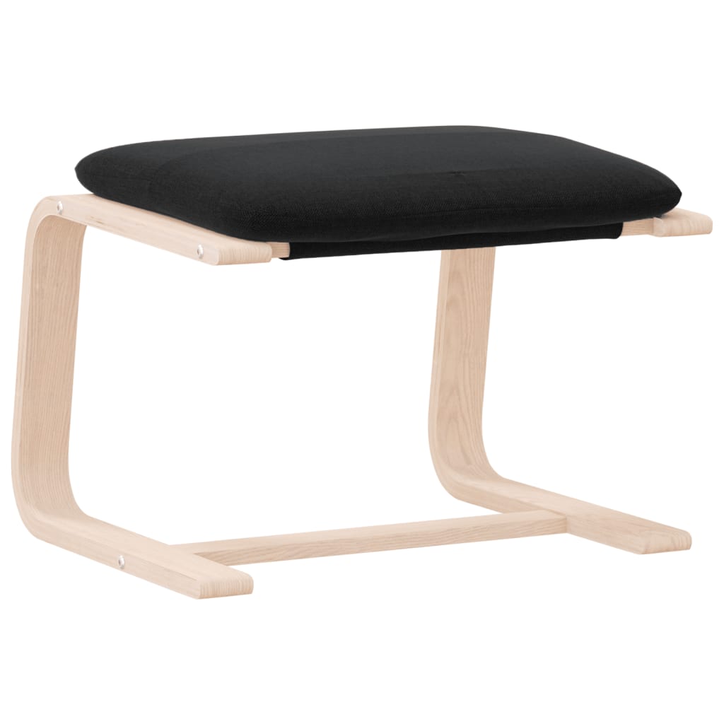 Poggiapiedi Nero 51x41x40 cm in Tessuto - homemem39