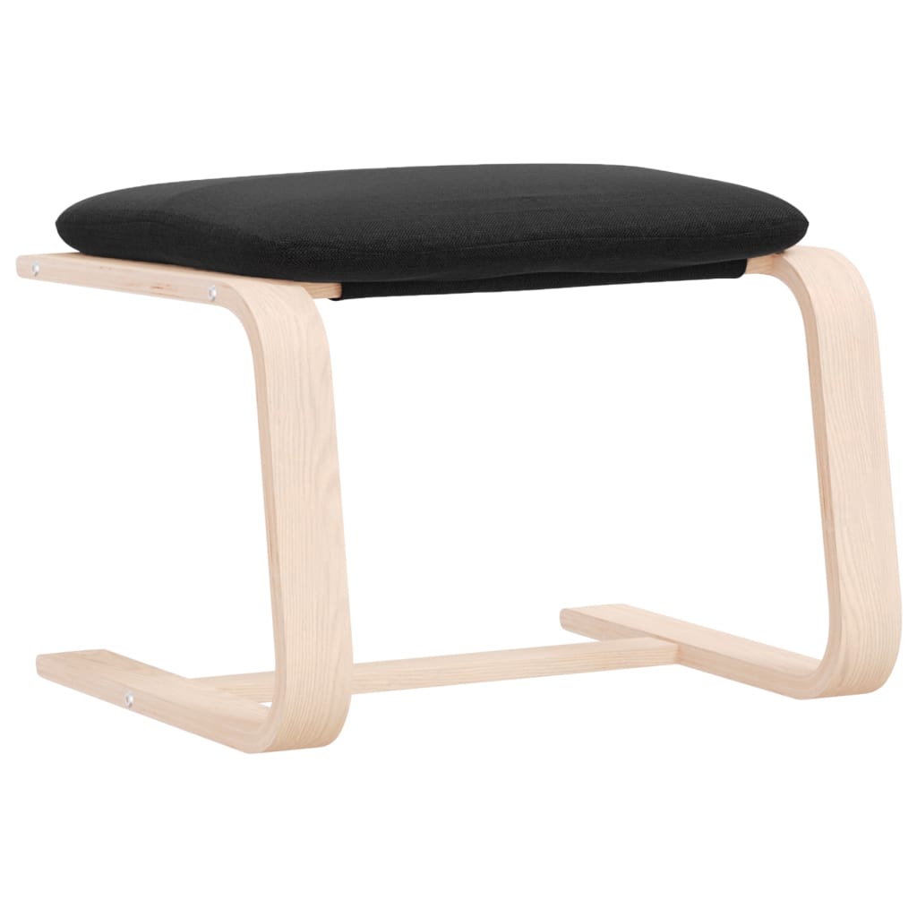 Poggiapiedi Nero 51x41x40 cm in Tessuto - homemem39