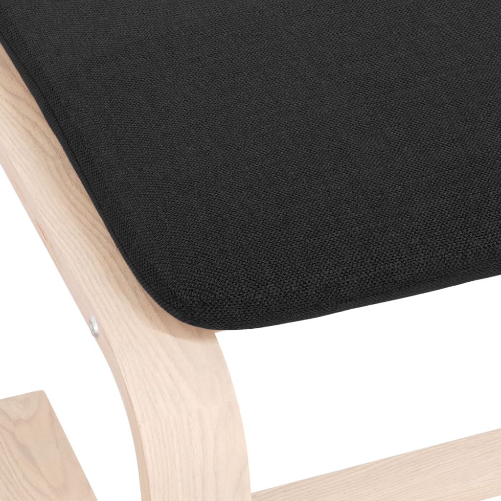 Poggiapiedi Nero 51x41x40 cm in Tessuto - homemem39