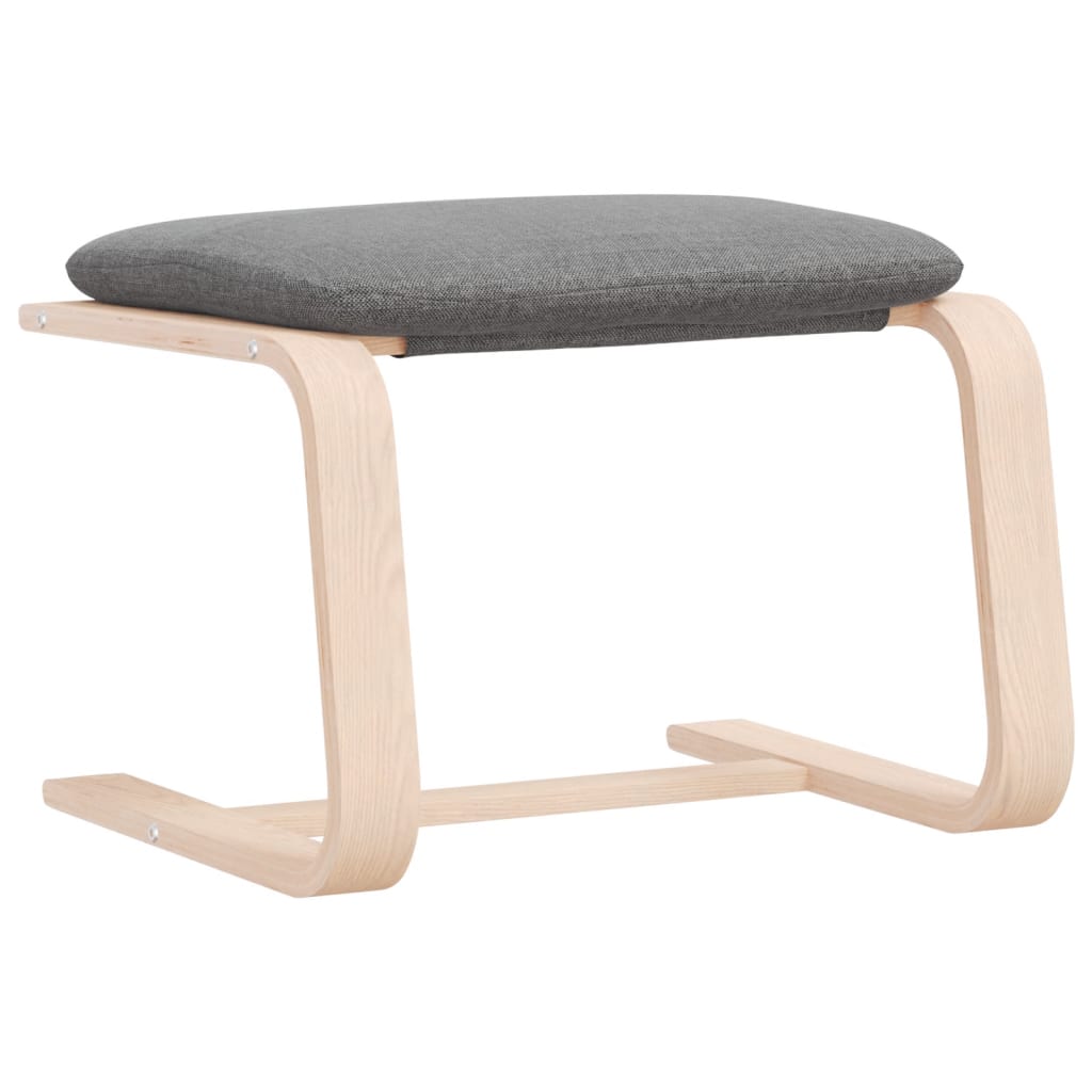 Poggiapiedi Grigio Chiaro 51x41x40 cm in Tessuto | homemem39