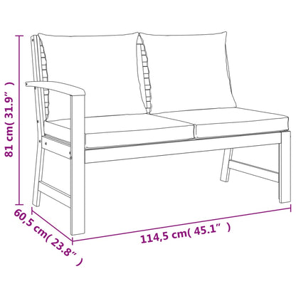 Set da Pranzo da Giardino 6pz con Cuscini Legno Massello Acacia | homemem39