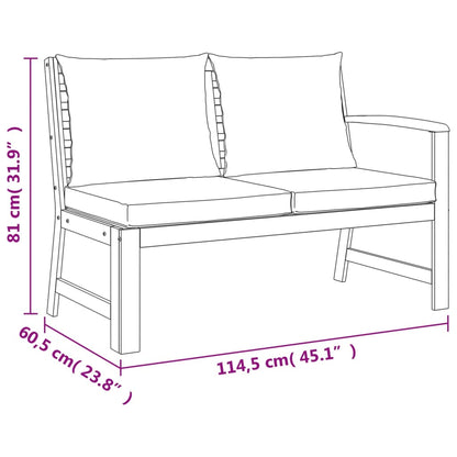 Set da Pranzo da Giardino 6pz con Cuscini Legno Massello Acacia | homemem39