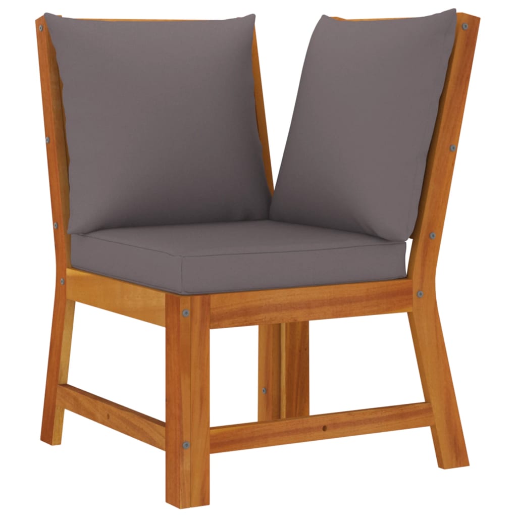 Set da Pranzo da Giardino 6pz con Cuscini Legno Massello Acacia | homemem39
