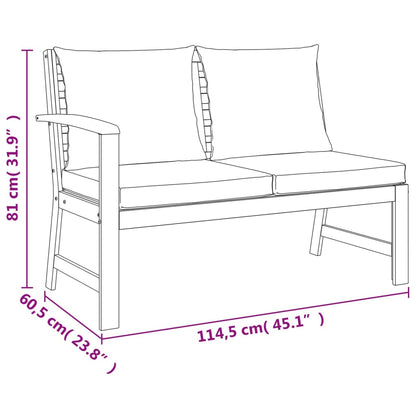 Set da Pranzo da Giardino 6pz con Cuscini Legno Massello Acacia | homemem39