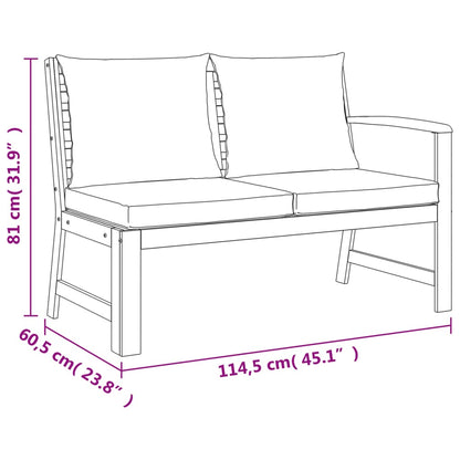 Set da Pranzo Giardino 5pz con Cuscini Legno Massello di Acacia | homemem39