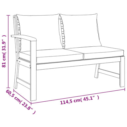 Set da Pranzo Giardino 7pz con Cuscini Legno Massello di Acacia | homemem39