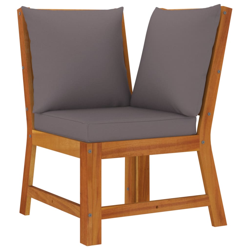 Set da Pranzo Giardino 7pz con Cuscini Legno Massello di Acacia | homemem39