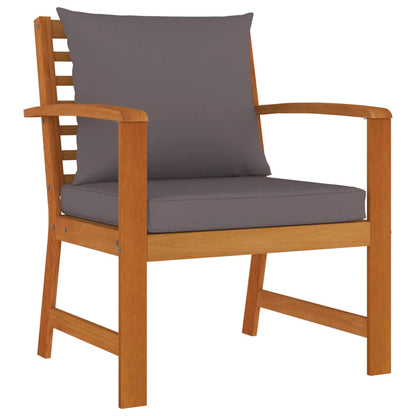 Set da Pranzo Giardino 4pz con Cuscini Legno Massello di Acacia | homemem39