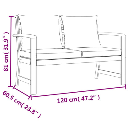 Set da Pranzo da Giardino 9pz con Cuscini Legno Massello Acacia | homemem39