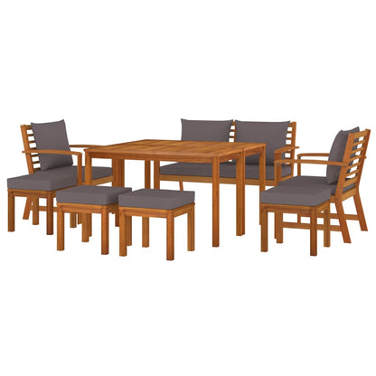 Set da Pranzo da Giardino 9pz con Cuscini Legno Massello Acacia - homemem39