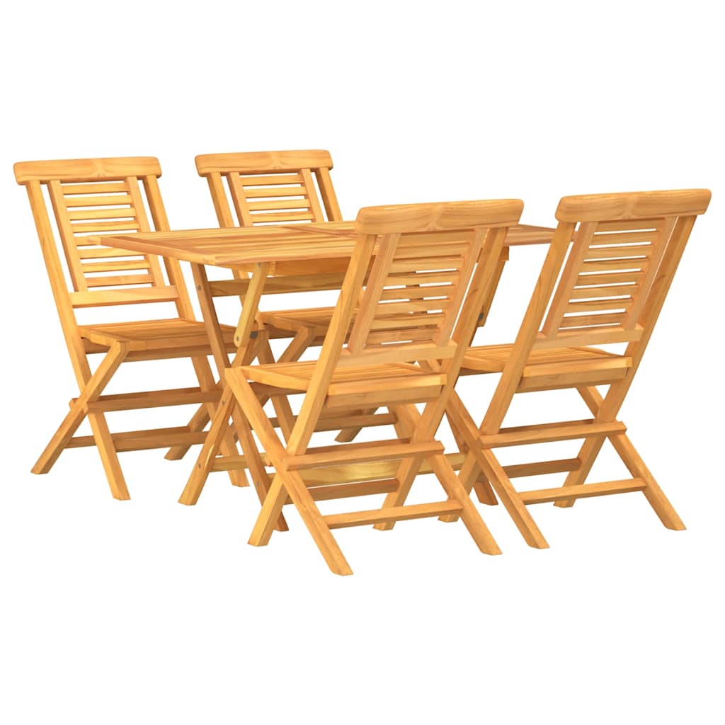 Set da Pranzo per Giardino 5 pz in Legno Massello di Teak | homemem39