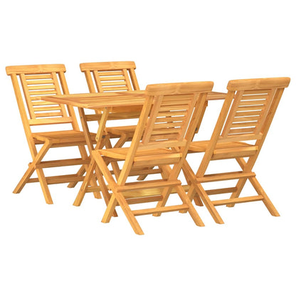 Set da Pranzo per Giardino 5 pz in Legno Massello di Teak | homemem39