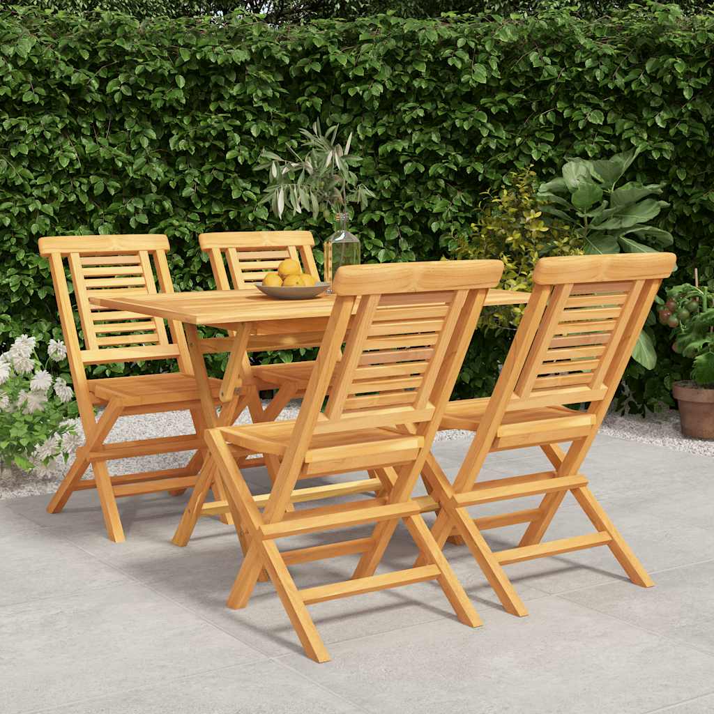 Set da Pranzo per Giardino 5 pz in Legno Massello di Teak | homemem39