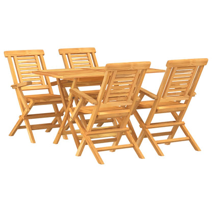 Set da Pranzo per Giardino 5 pz in Legno Massello di Teak | homemem39