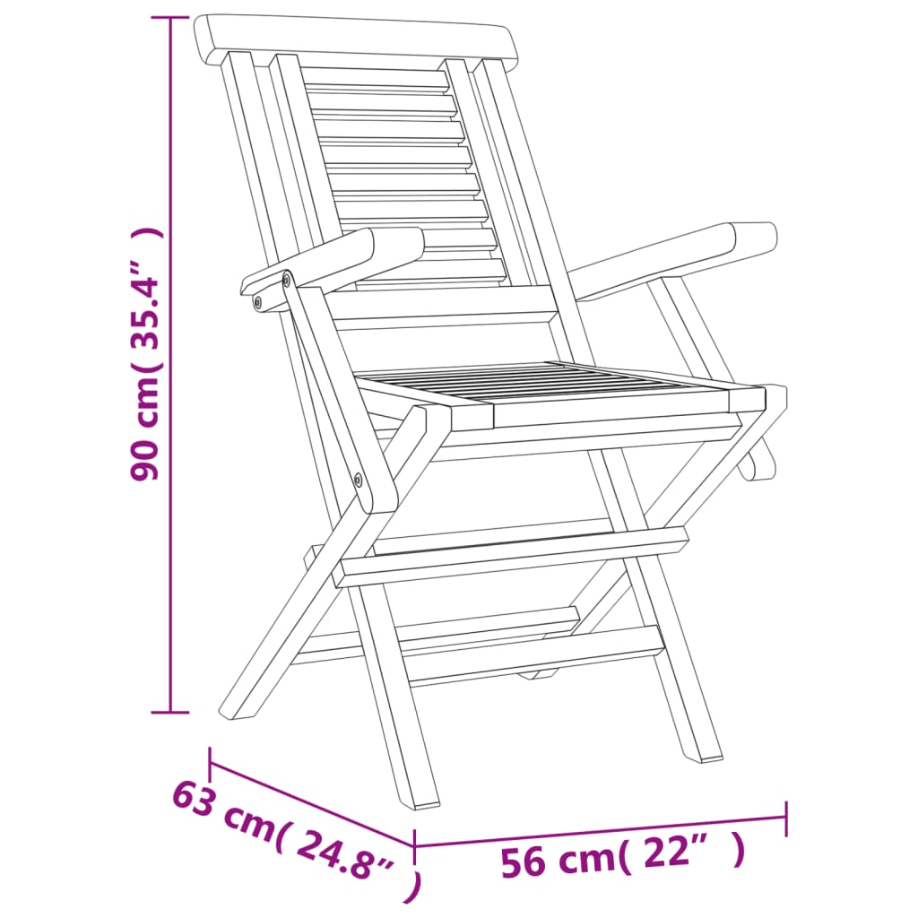 Set da Pranzo per Giardino 5 pz in Legno Massello di Teak | homemem39