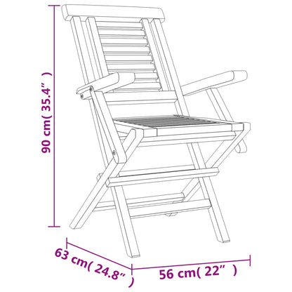 Set da Pranzo per Giardino 5 pz in Legno Massello di Teak | homemem39