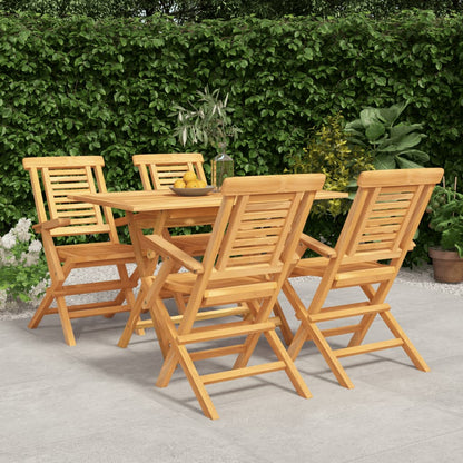 Set da Pranzo per Giardino 5 pz in Legno Massello di Teak | homemem39