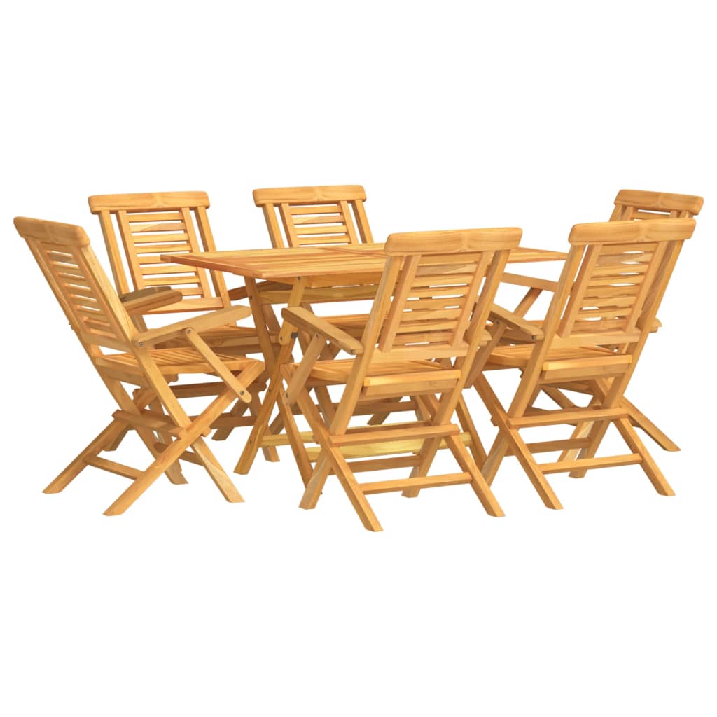 Set da Pranzo da Giardino 7 pz in Legno Massello di Teak | homemem39