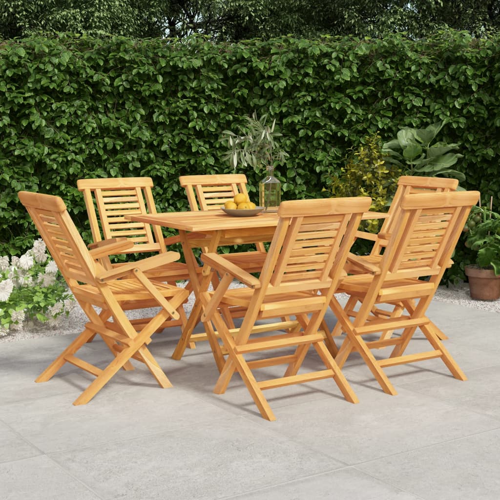 Set da Pranzo da Giardino 7 pz in Legno Massello di Teak | homemem39