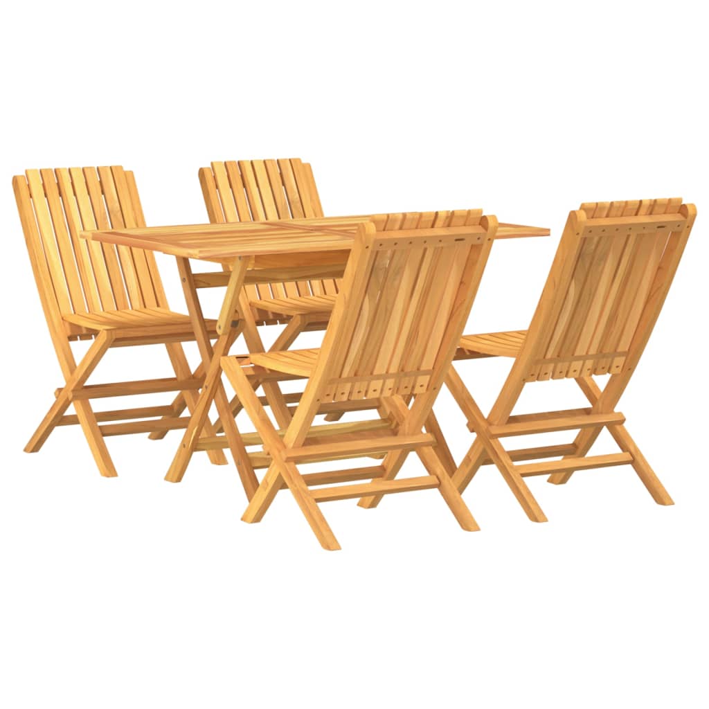 Set da Pranzo per Giardino 5 pz in Legno Massello di Teak | homemem39