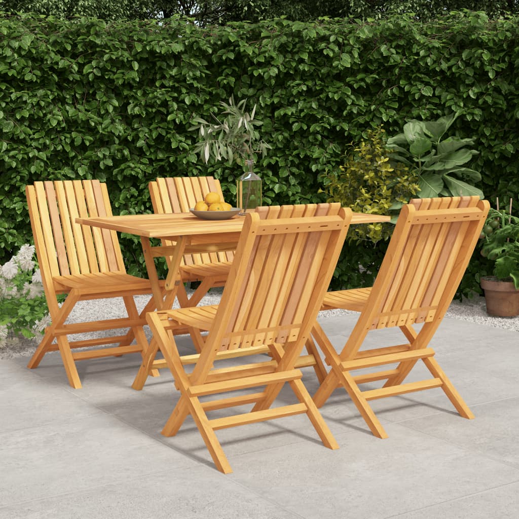 Set da Pranzo per Giardino 5 pz in Legno Massello di Teak | homemem39