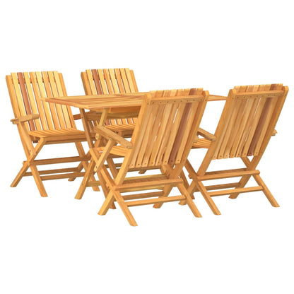 Set da Pranzo per Giardino 5 pz in Legno Massello di Teak | homemem39