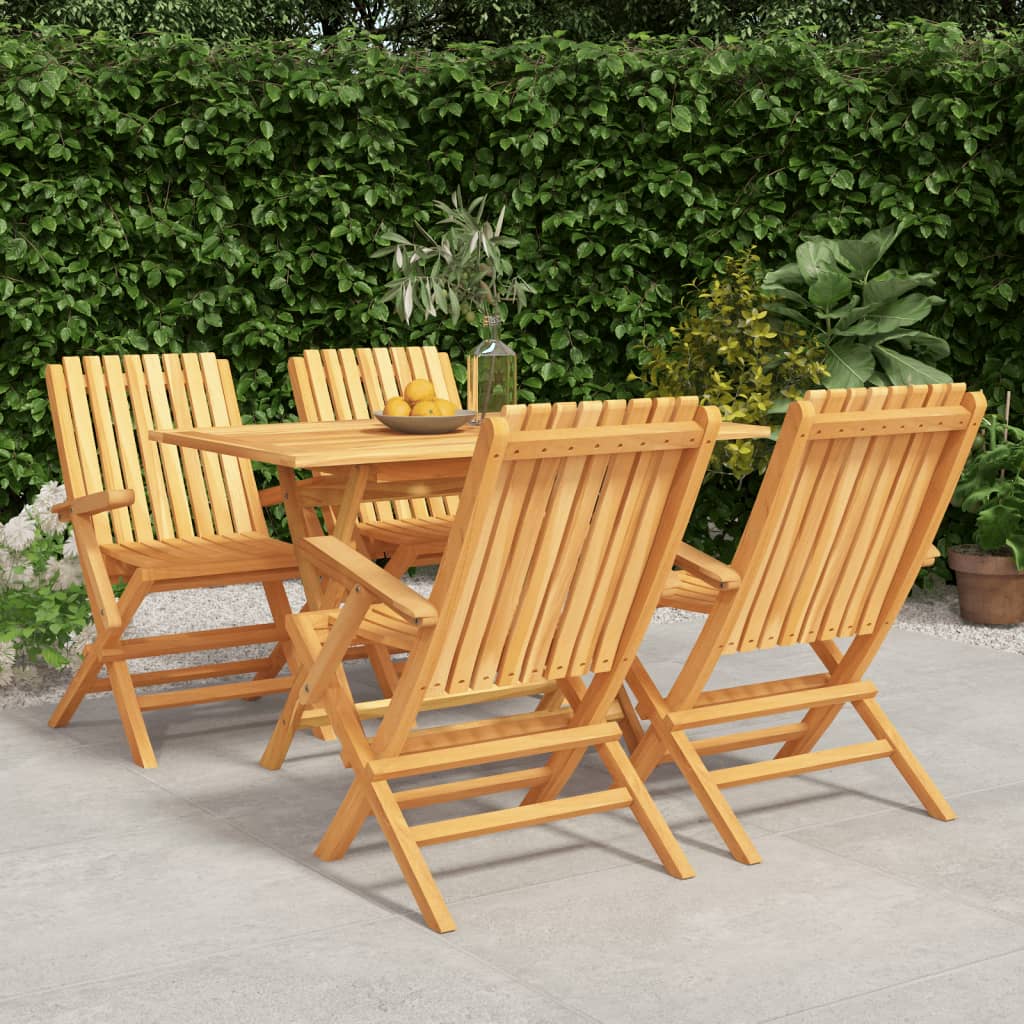Set da Pranzo per Giardino 5 pz in Legno Massello di Teak | homemem39