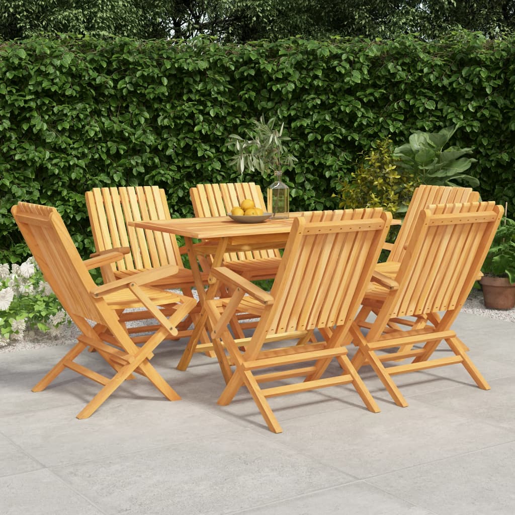 Set da Pranzo da Giardino 7 pz in Legno Massello di Teak | homemem39