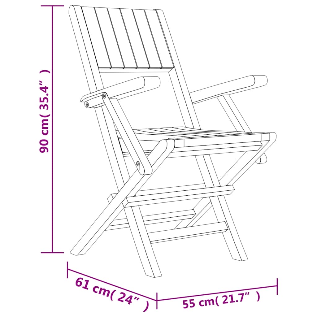 Set da Pranzo per Giardino 5 pz in Legno Massello di Teak | homemem39