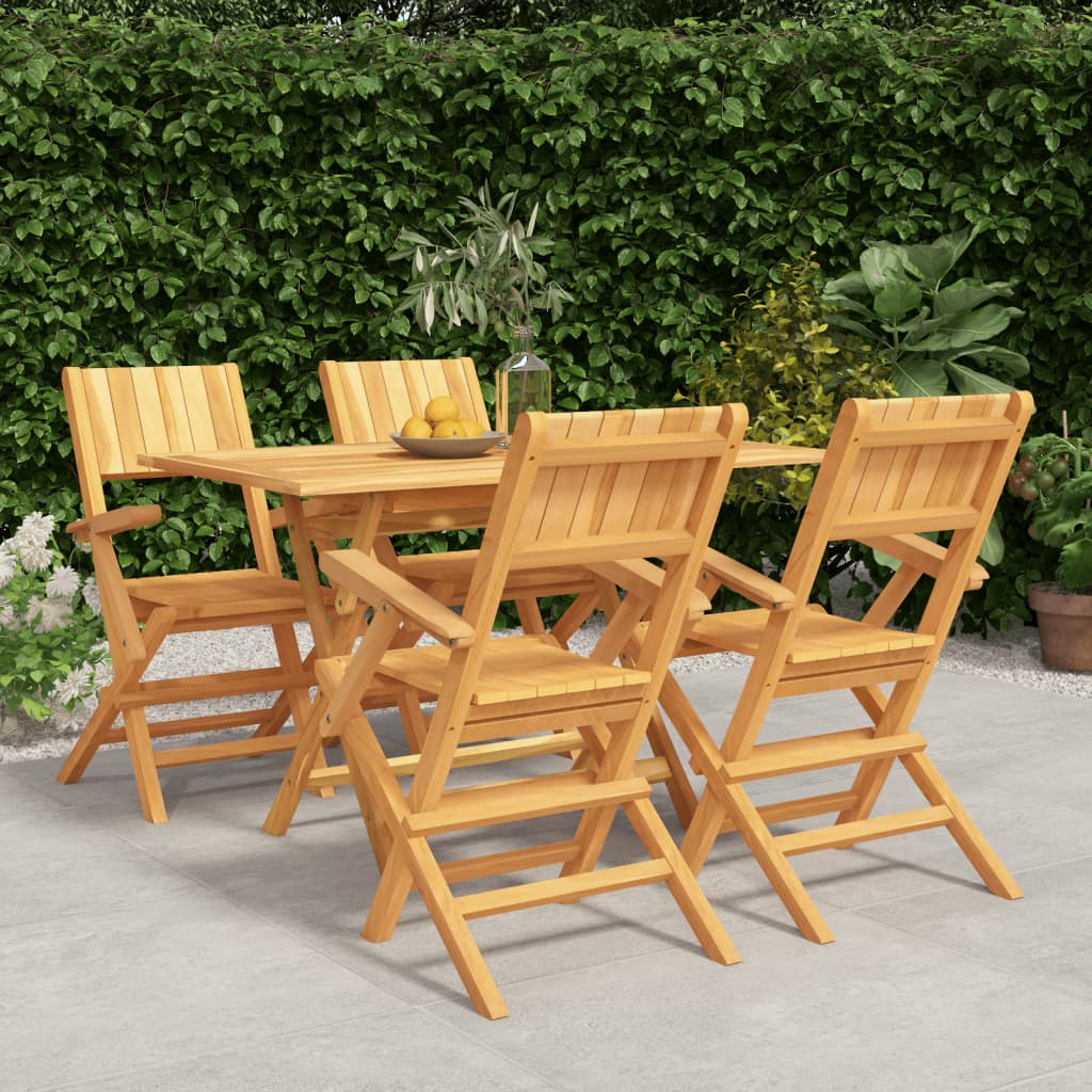 Set da Pranzo per Giardino 5 pz in Legno Massello di Teak | homemem39