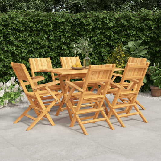 Set da Pranzo da Giardino 7 pz in Legno Massello di Teak - homemem39