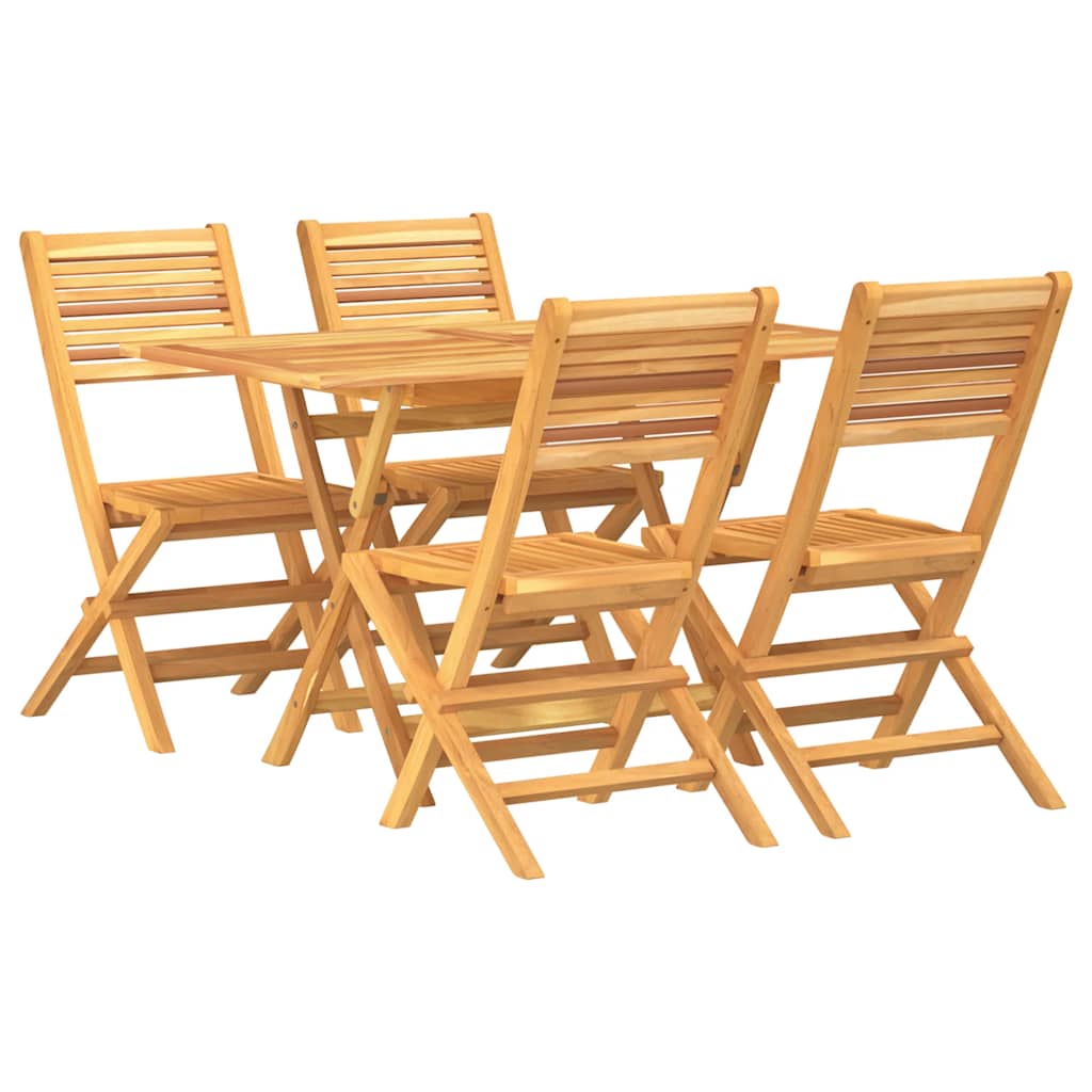 Set da Pranzo per Giardino 5 pz in Legno Massello di Teak | homemem39