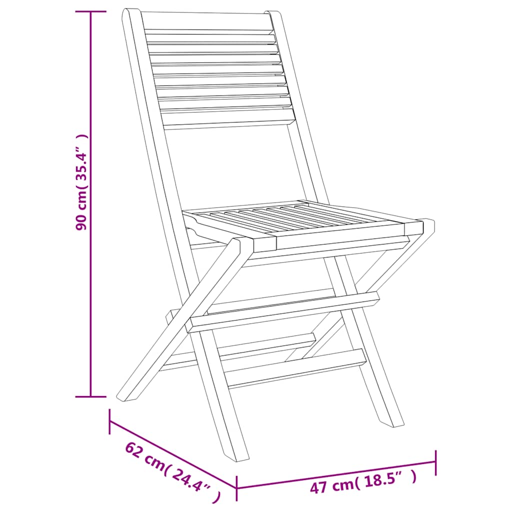 Set da Pranzo per Giardino 5 pz in Legno Massello di Teak | homemem39