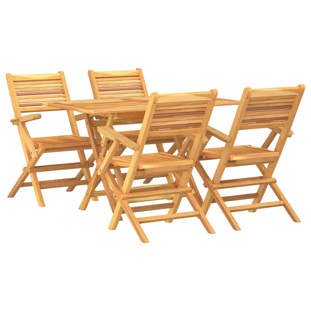 Set da Pranzo per Giardino 5 pz in Legno Massello di Teak | homemem39