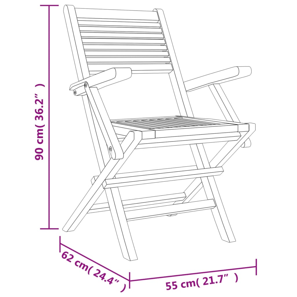 Set da Pranzo per Giardino 5 pz in Legno Massello di Teak | homemem39