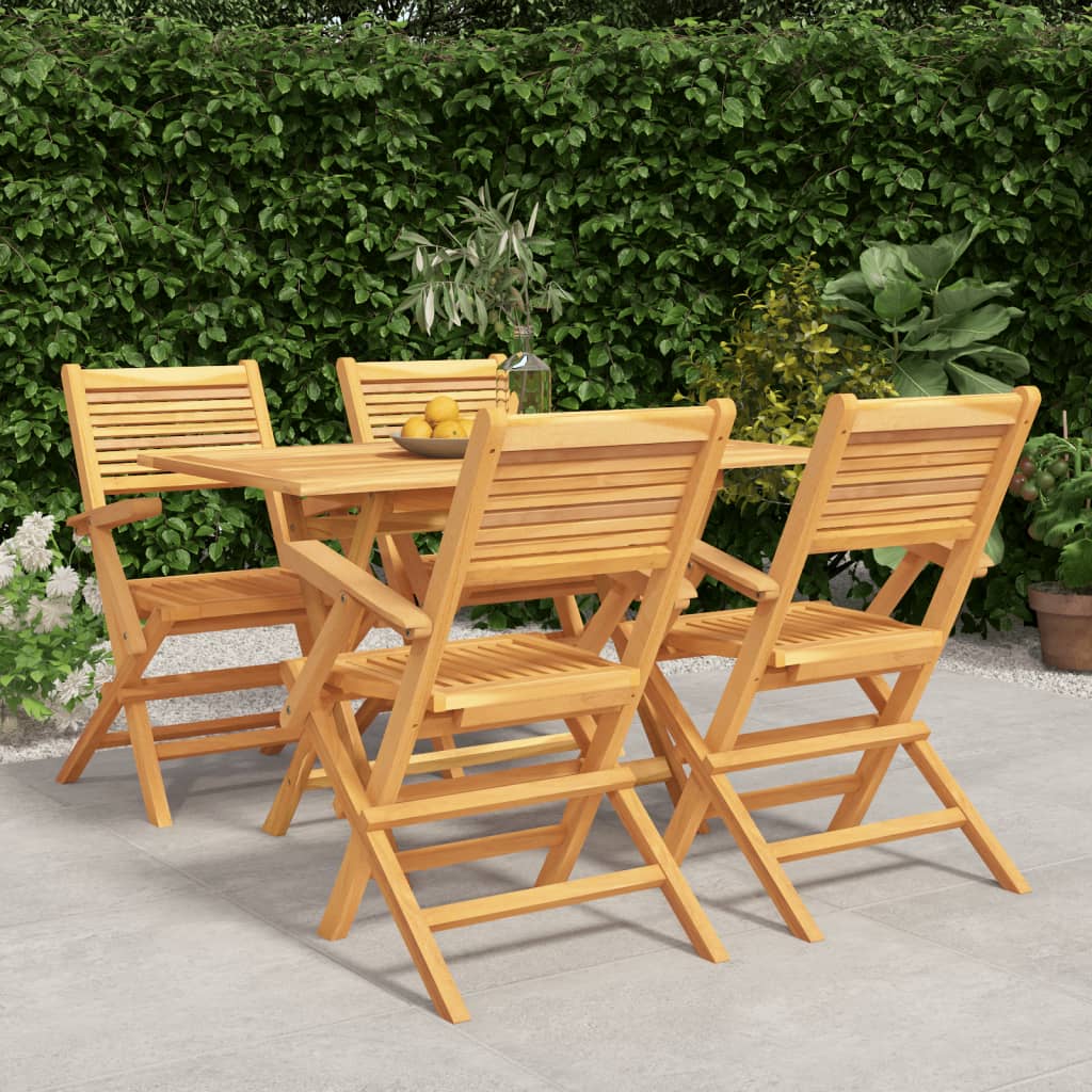 Set da Pranzo per Giardino 5 pz in Legno Massello di Teak | homemem39