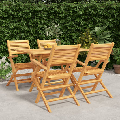 Set da Pranzo per Giardino 5 pz in Legno Massello di Teak | homemem39