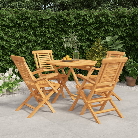 Set da Pranzo per Giardino 5 pz in Legno Massello di Teak | homemem39