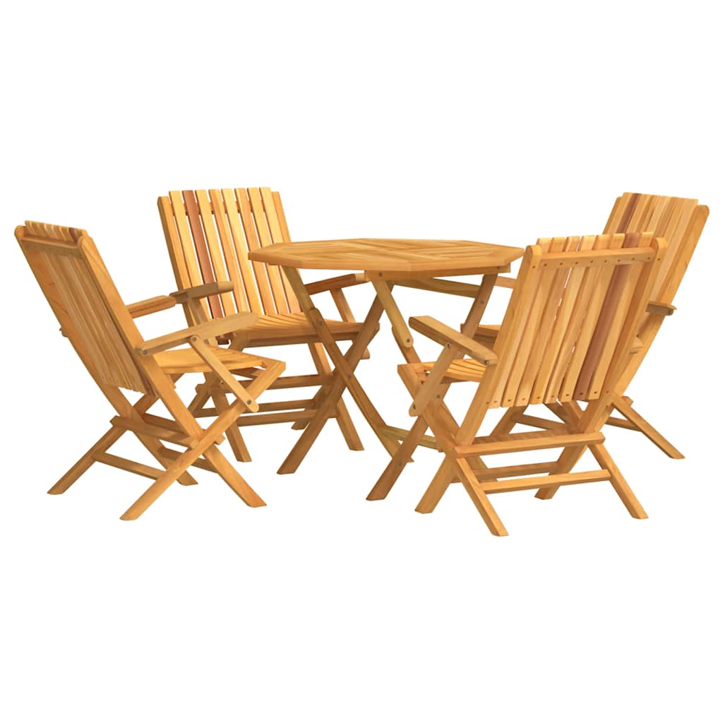 Set da Pranzo per Giardino 5 pz in Legno Massello di Teak | homemem39
