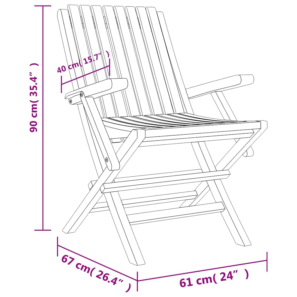 Set da Pranzo per Giardino 5 pz in Legno Massello di Teak | homemem39