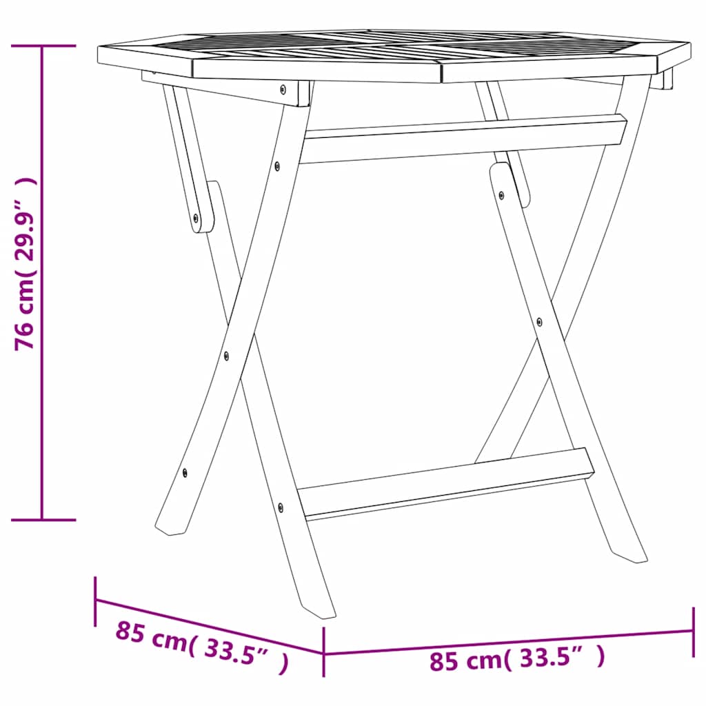 Set da Pranzo per Giardino 5 pz in Legno Massello di Teak | homemem39