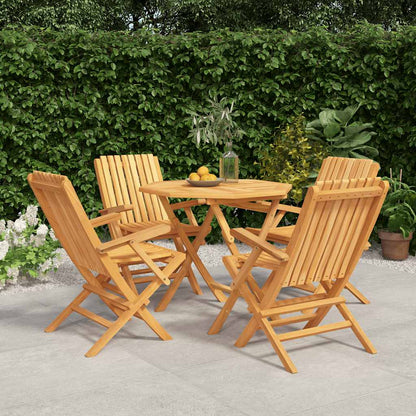 Set da Pranzo per Giardino 5 pz in Legno Massello di Teak | homemem39