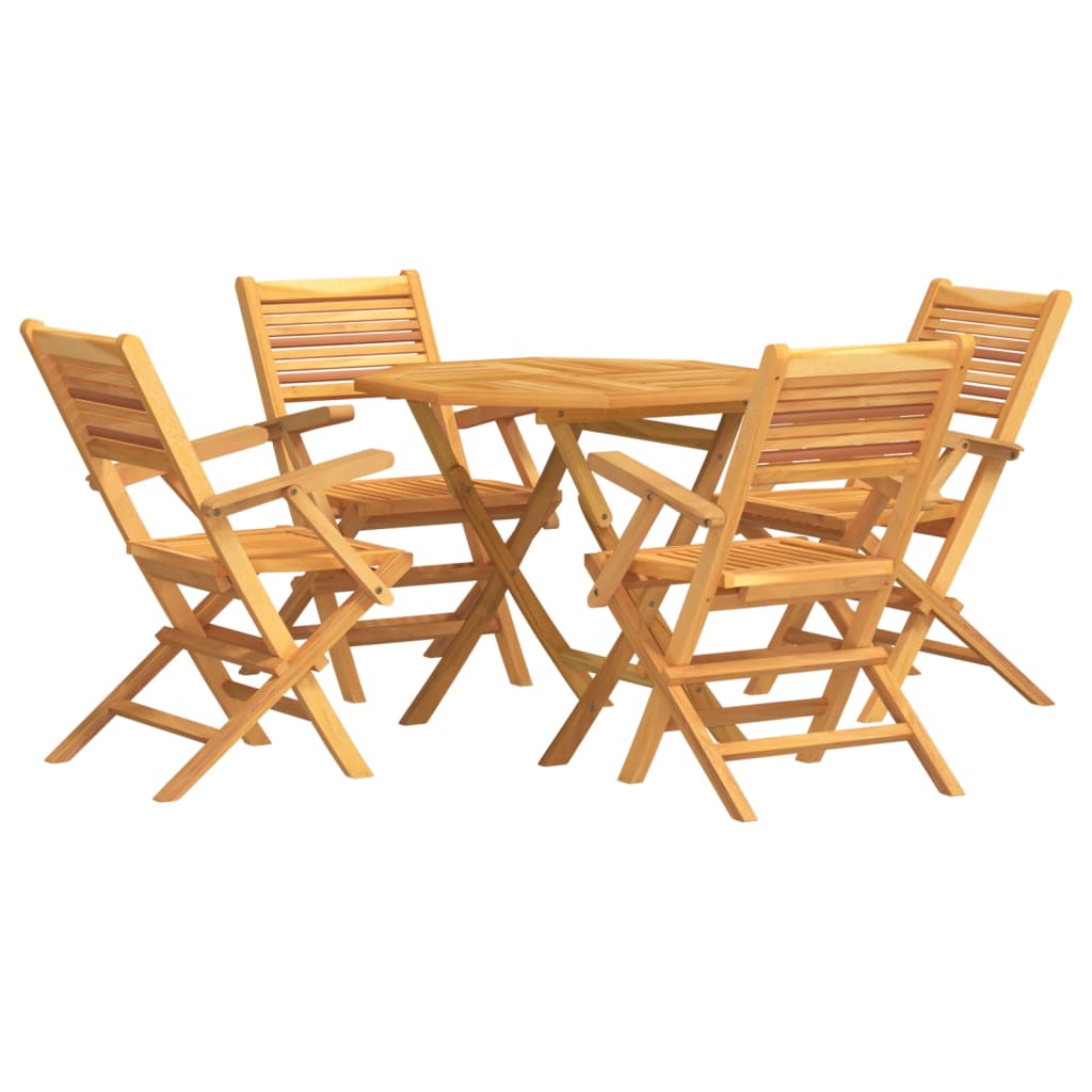 Set da Pranzo per Giardino 5 pz in Legno Massello di Teak | homemem39